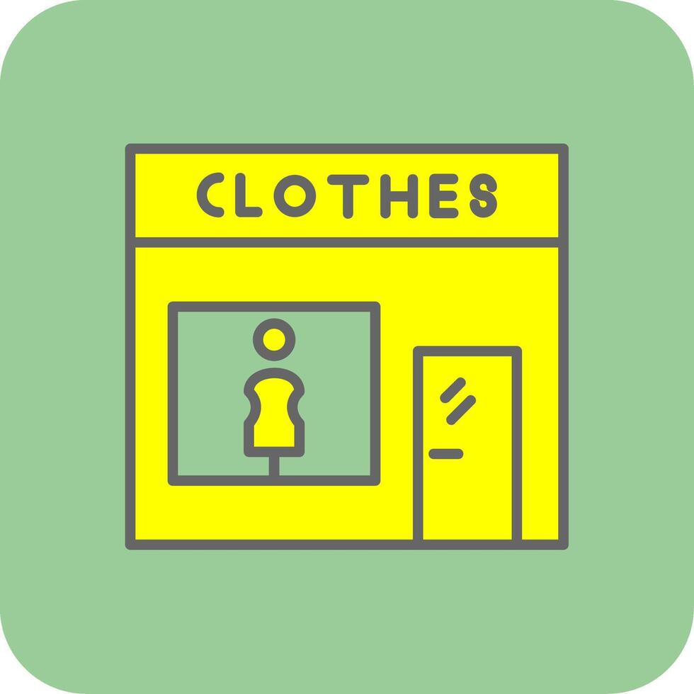 Fashion store Filled Yellow Icon vector