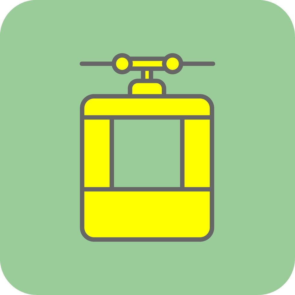 Cable Car Filled Yellow Icon vector