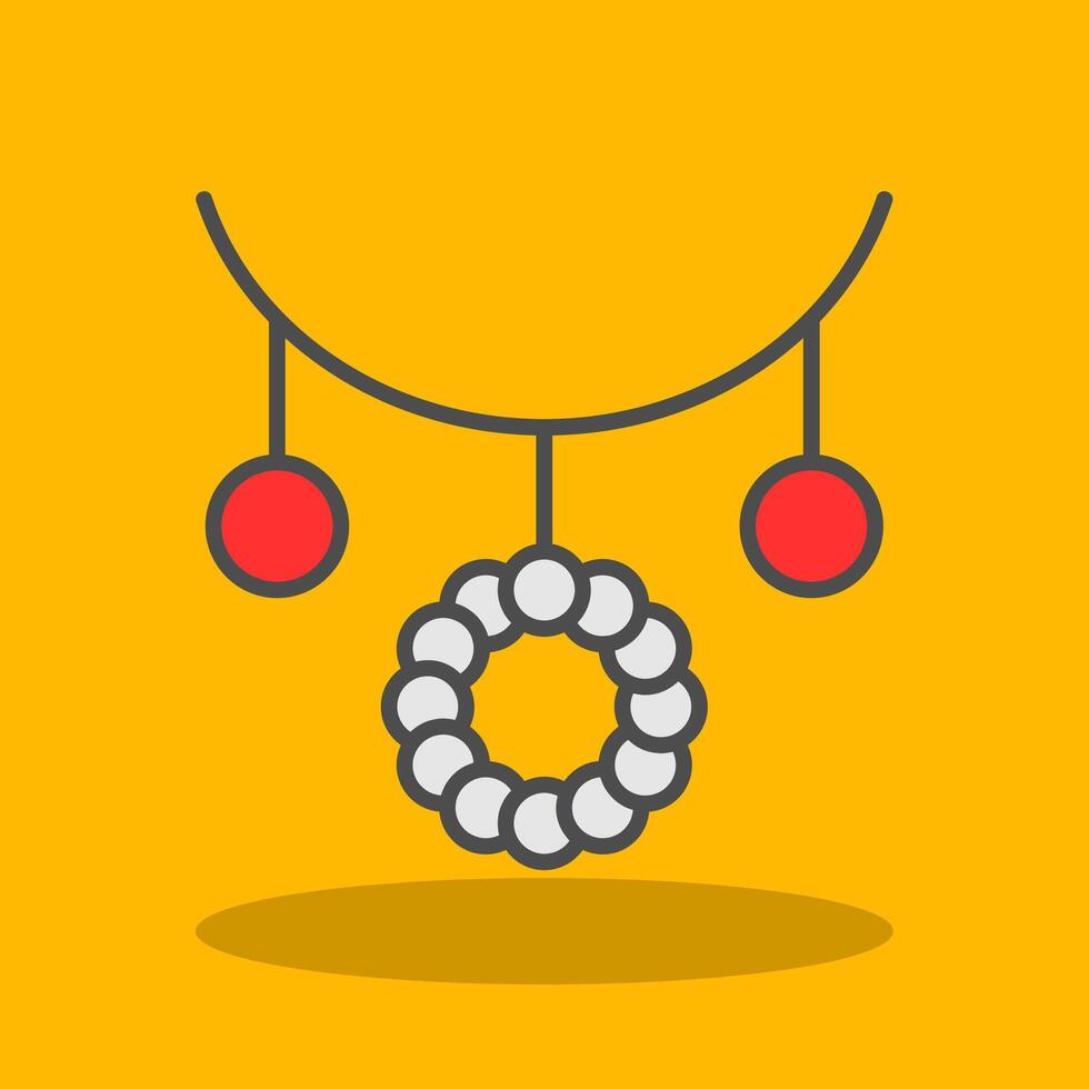 Necklace Filled Shadow Icon vector