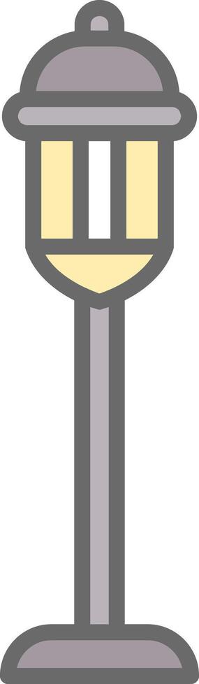 Street Light Line Filled Light Icon vector