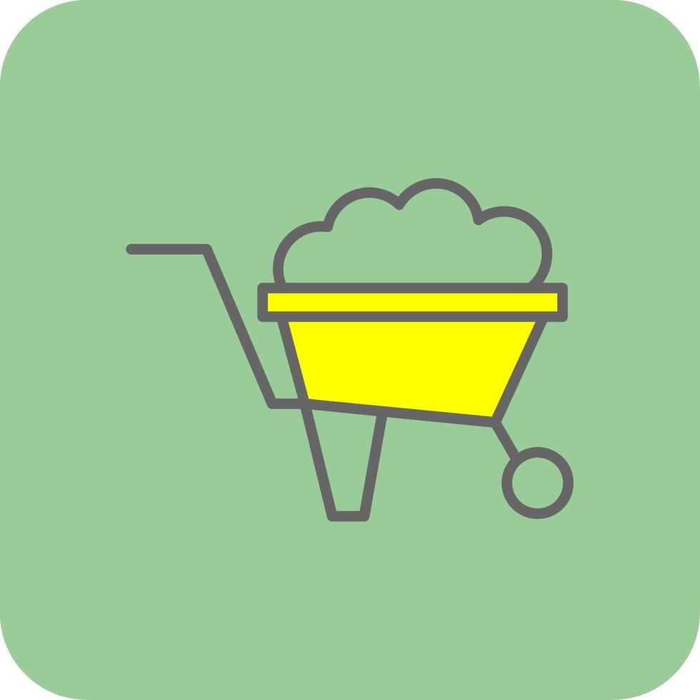 Wheelbarrow Glyph Gradient Corner Icon vector