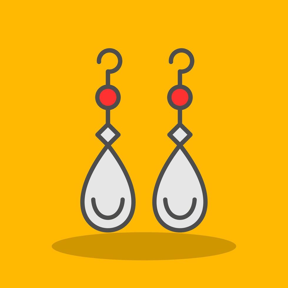 Earrings Filled Shadow Icon vector