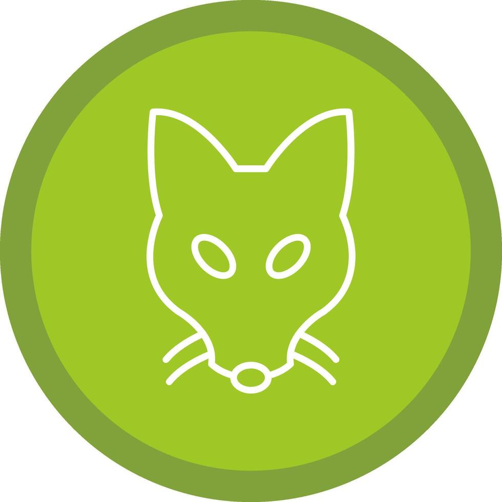 Fox Line Multi Circle Icon vector