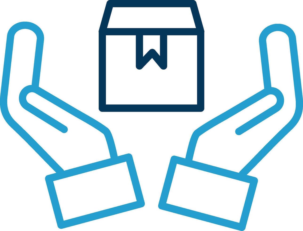 Handle With Care Line Blue Two Color Icon vector