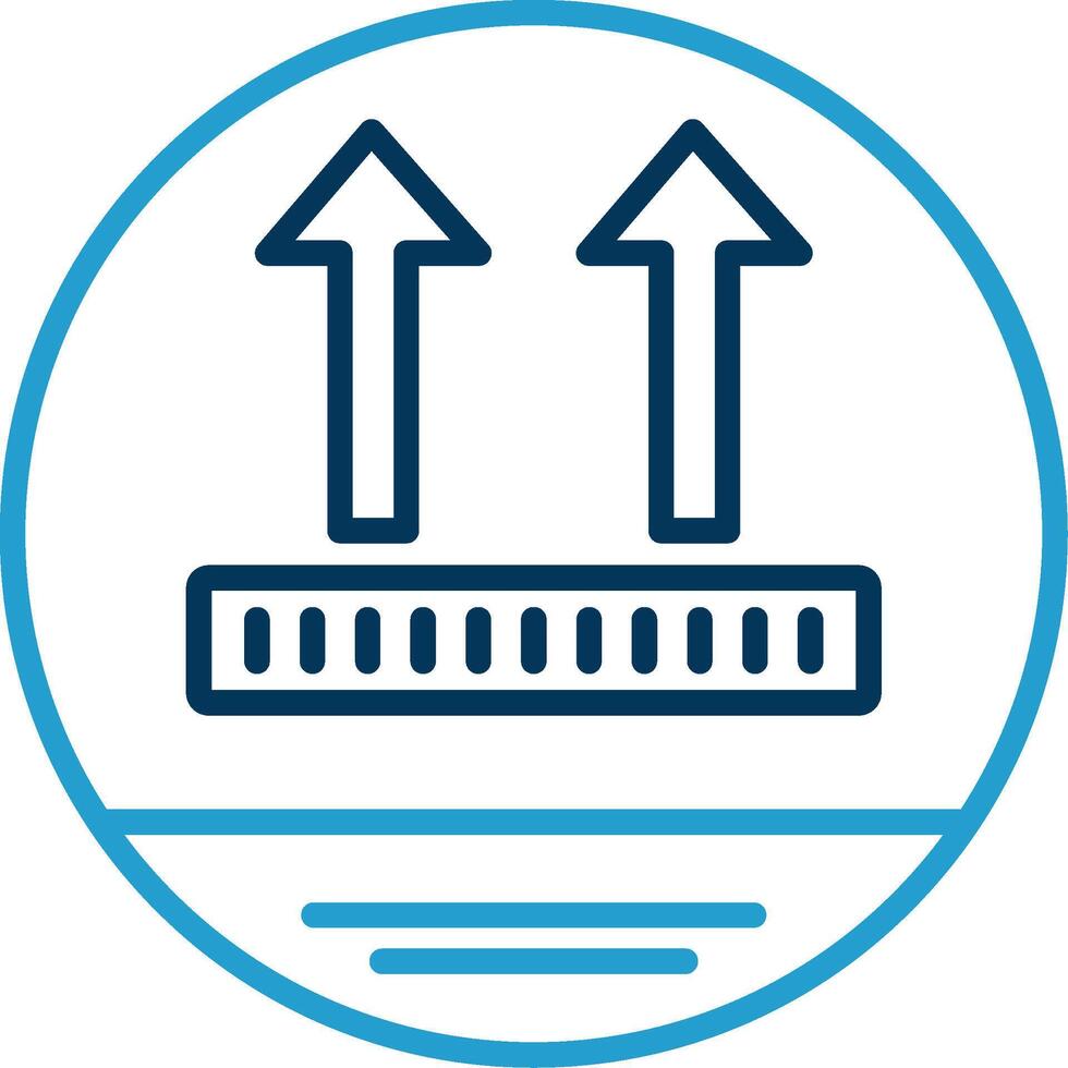 This Way Up Line Blue Two Color Icon vector