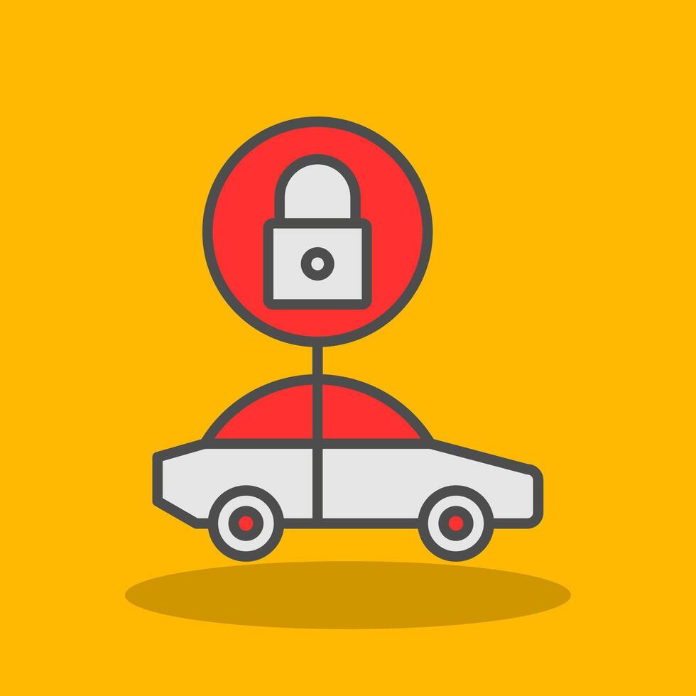 Secured Filled Shadow Icon vector