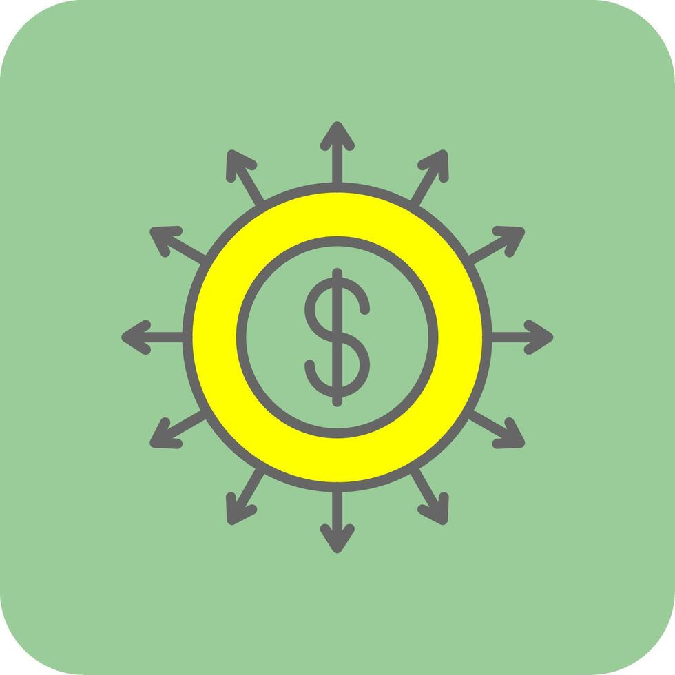 Budget Spending Filled Yellow Icon vector