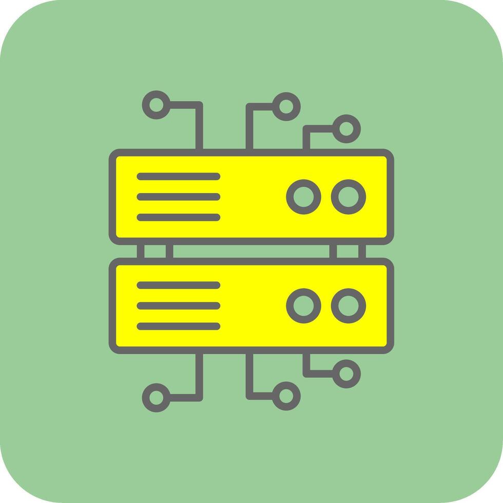 Database Architecture Filled Yellow Icon vector