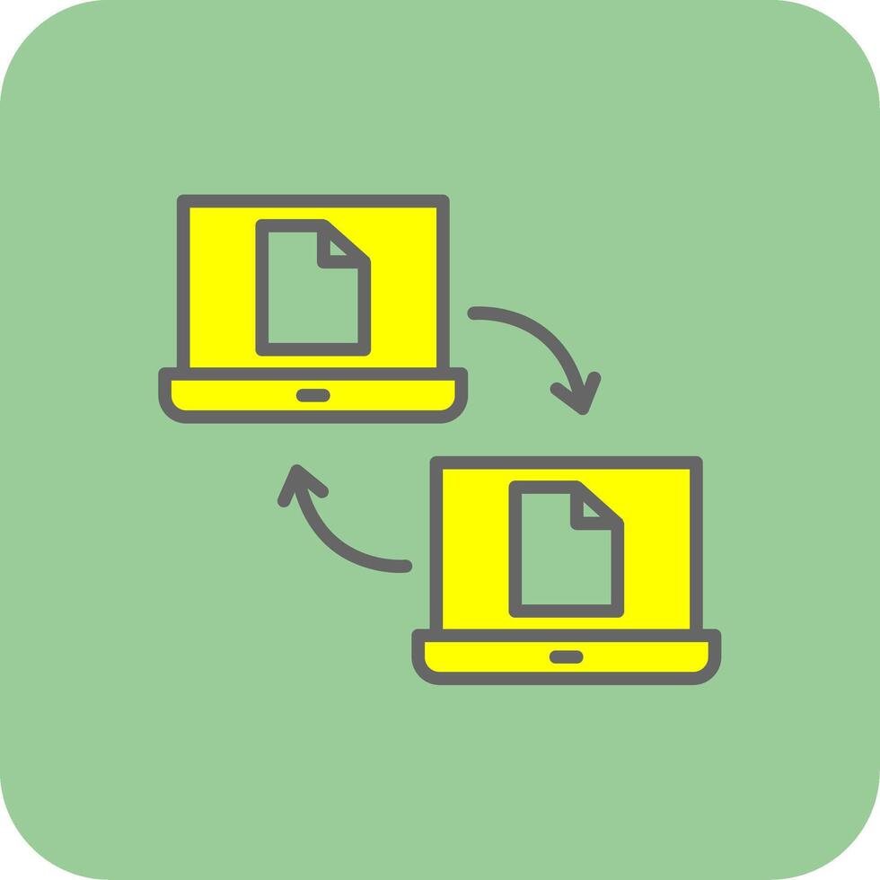 Data Sharing Filled Yellow Icon vector