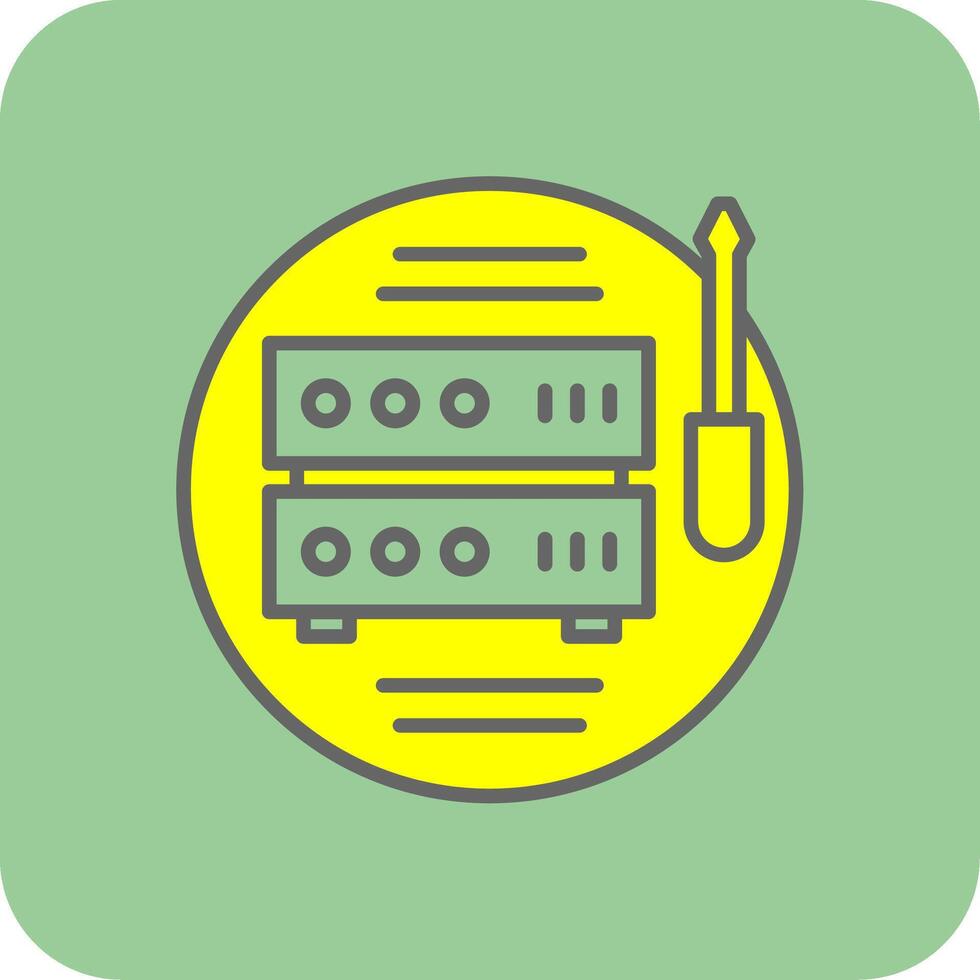 Tech Support Filled Yellow Icon vector
