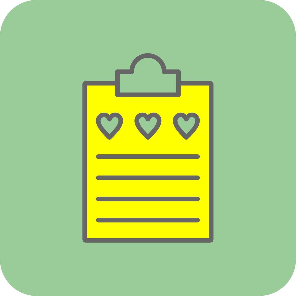 Wish List Filled Yellow Icon vector