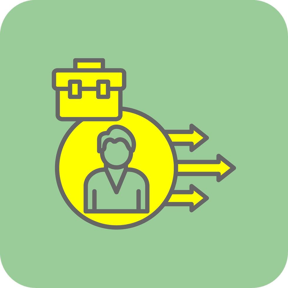 Leadership Approach Filled Yellow Icon vector