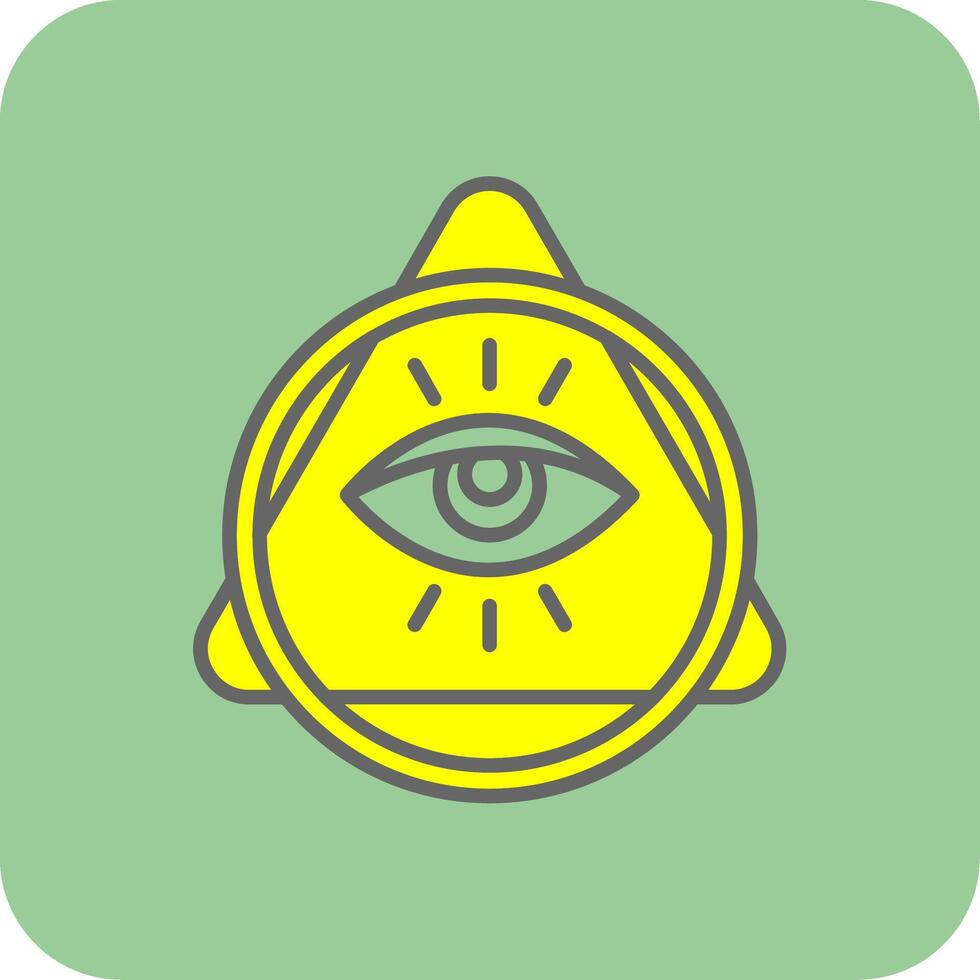 Eye Of Providence Filled Yellow Icon vector