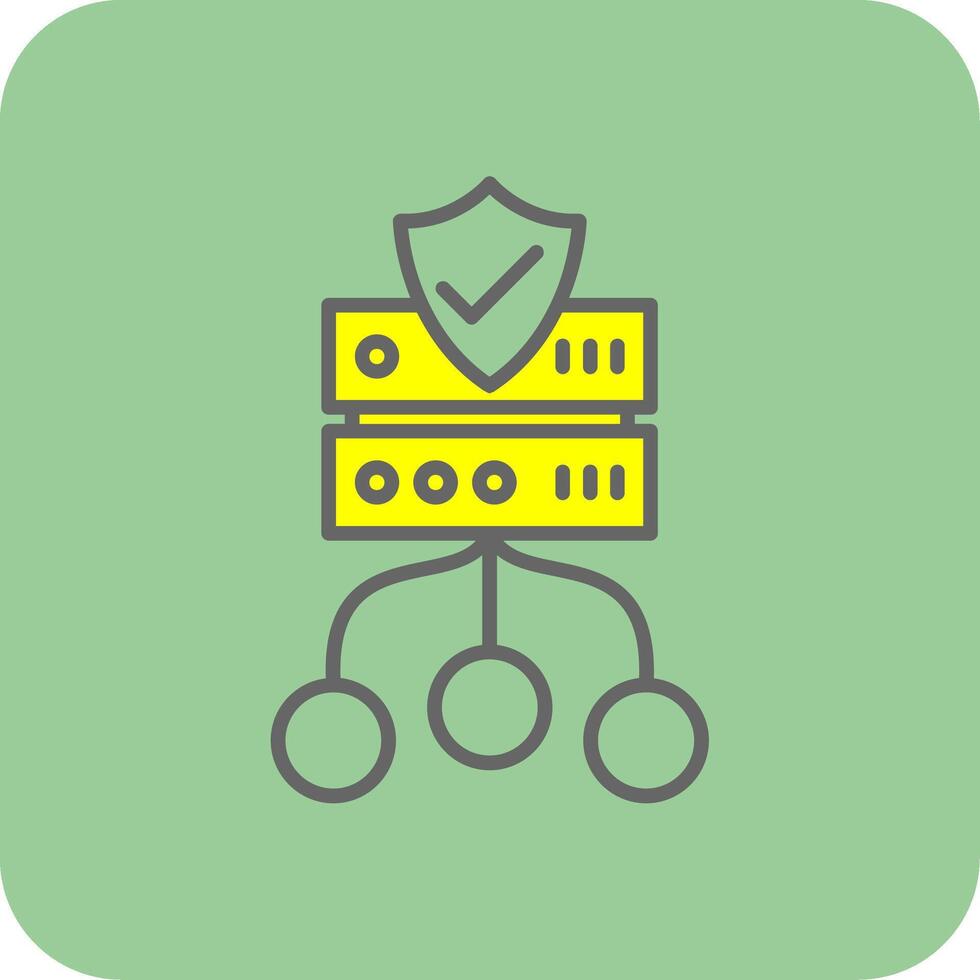 Data Protection Filled Yellow Icon vector