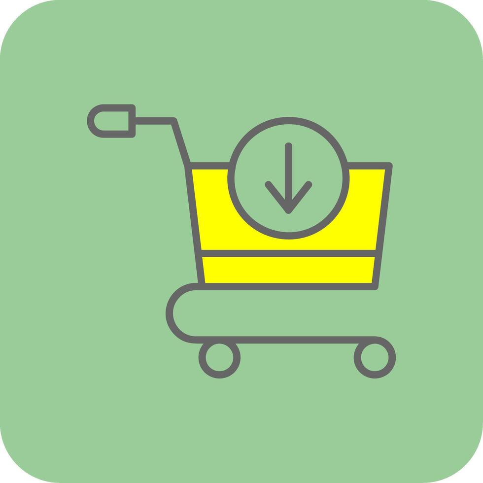 Add To Cart Filled Yellow Icon vector