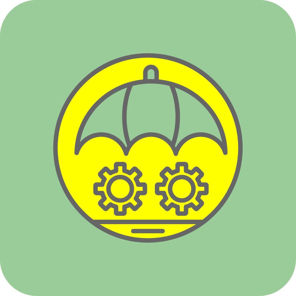 Risk Management Filled Yellow Icon vector