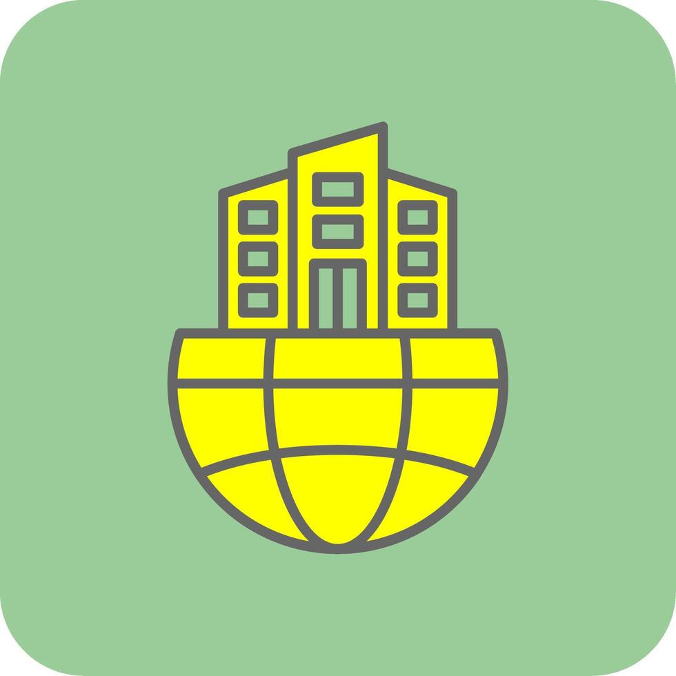 Global Organization Filled Yellow Icon vector