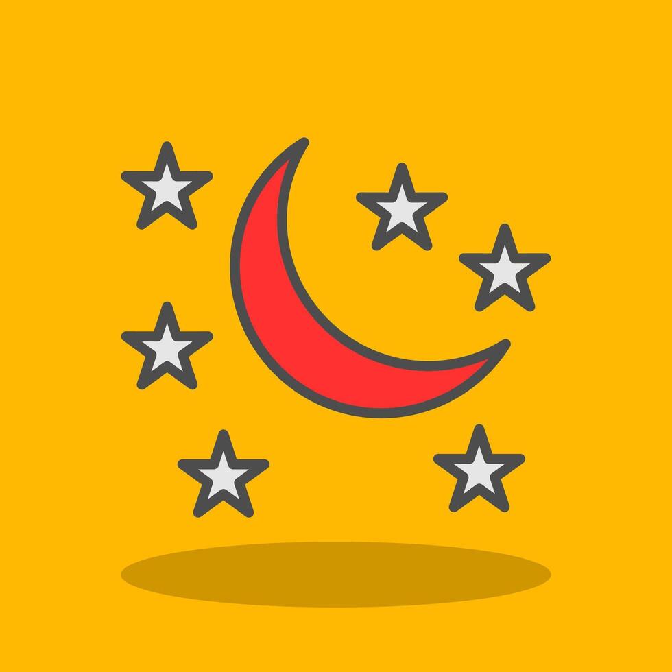 Moon Filled Shadow Icon vector