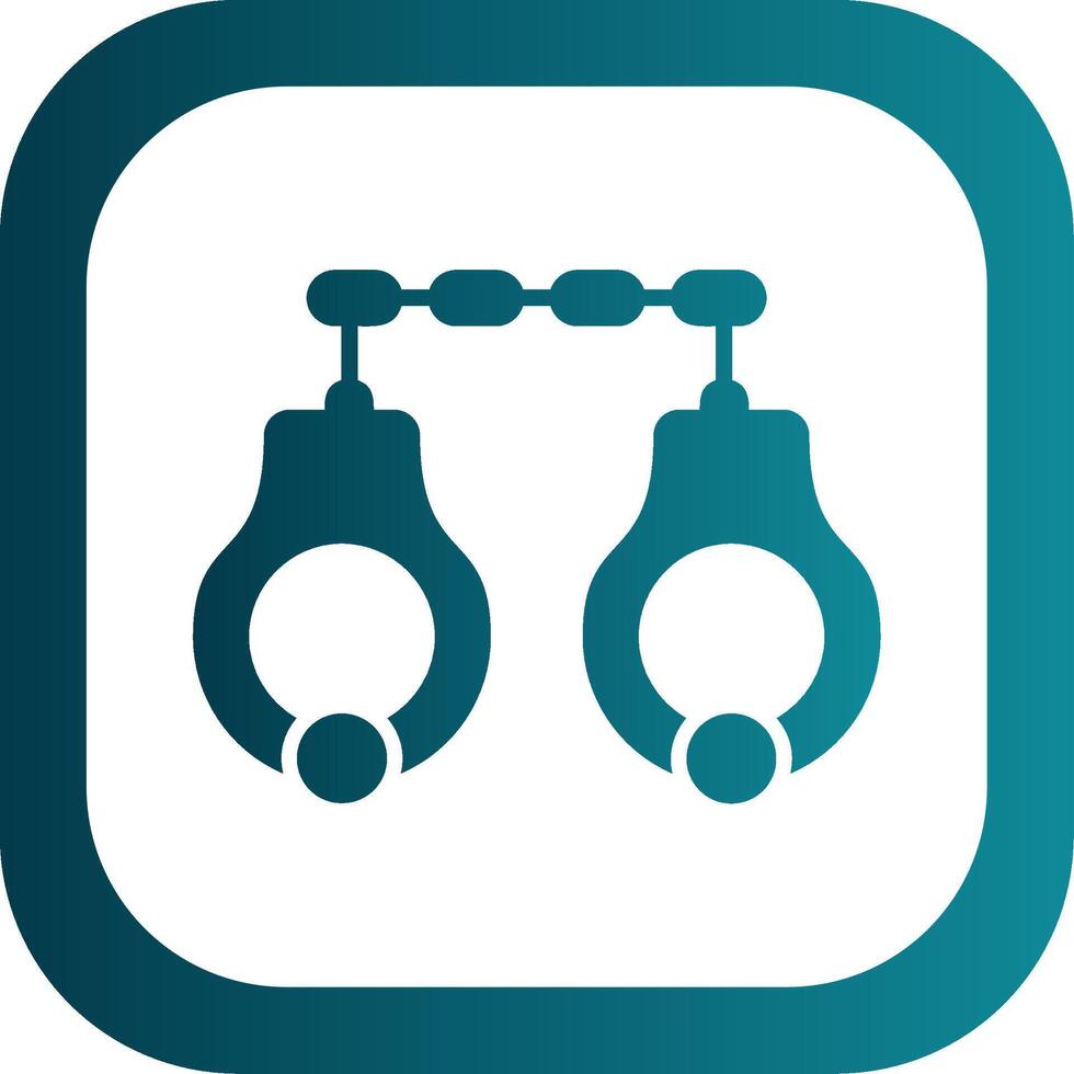 Handcuffs Glyph Gradient Corner Icon vector