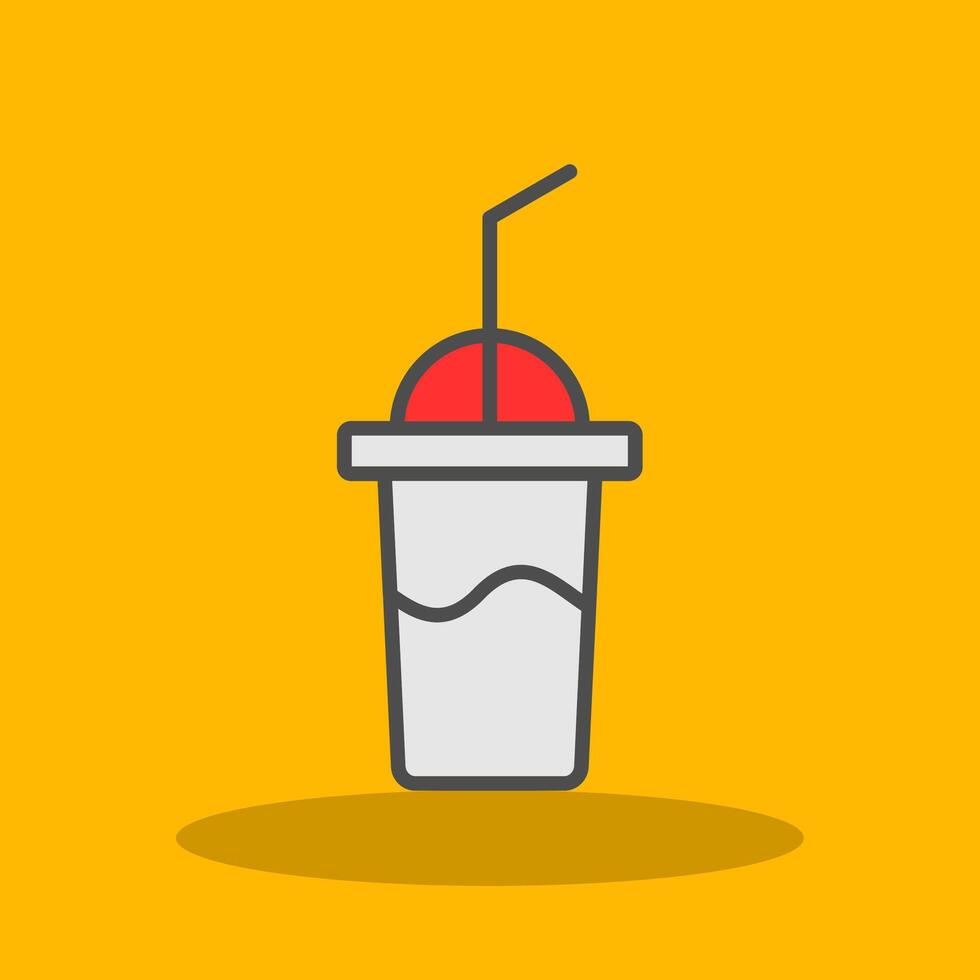 Milkshake Filled Shadow Icon vector