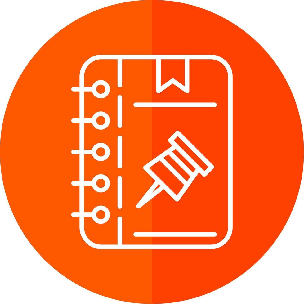 Push Pin Line Red Circle Icon vector