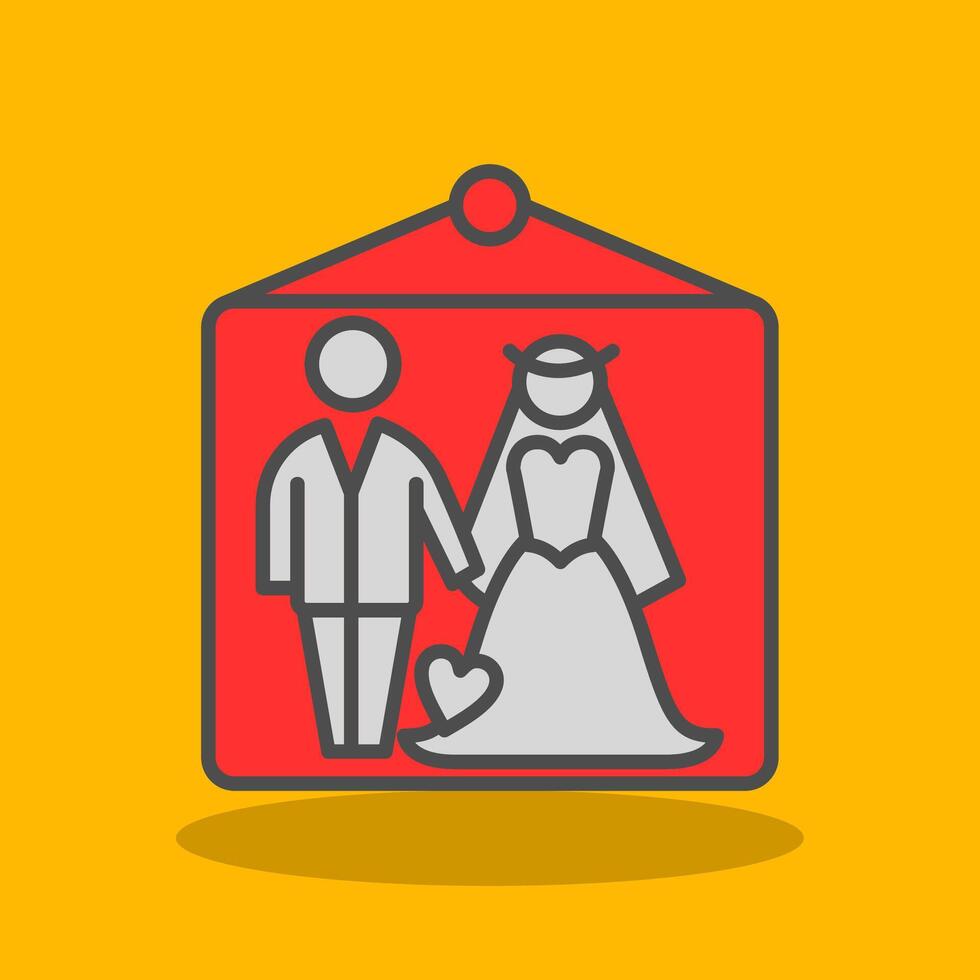 Wedding Photos Filled Shadow Icon vector