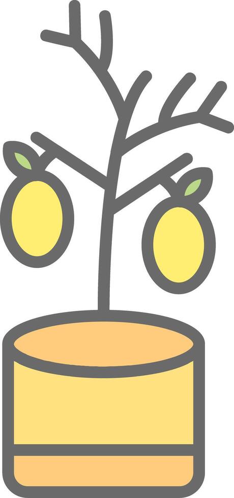 Lemon Tree Line Filled Light Icon vector
