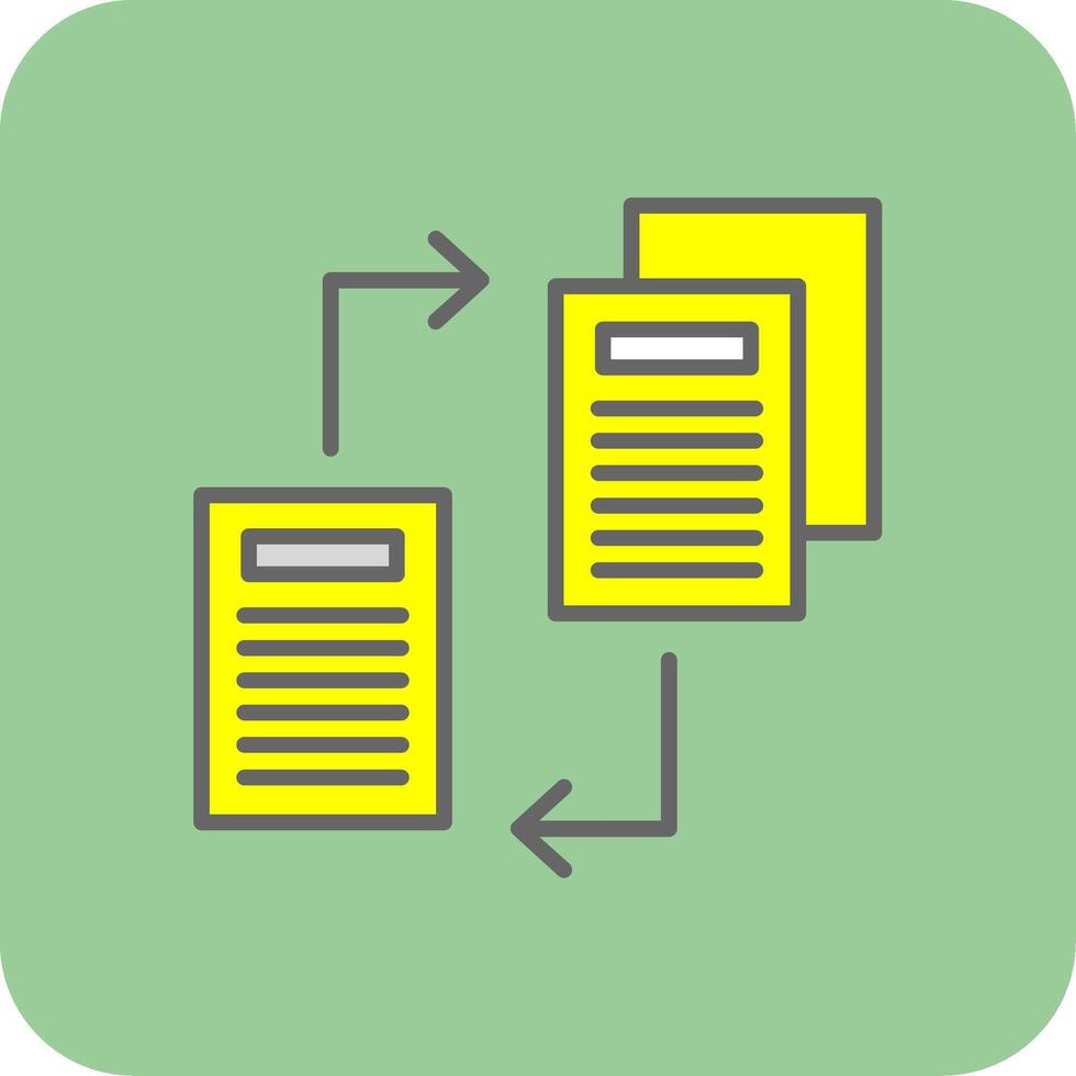 Files Exchange Filled Yellow Icon vector