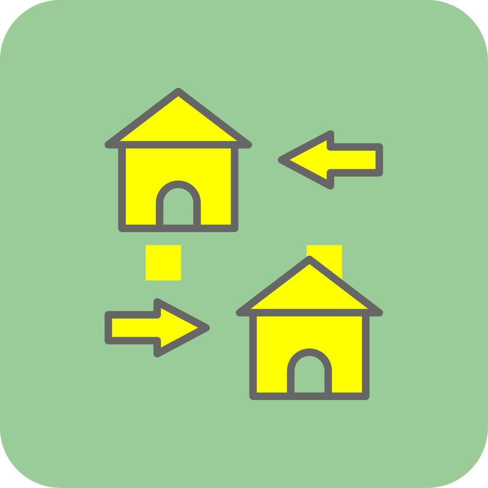 Change Of Housing Filled Yellow Icon vector