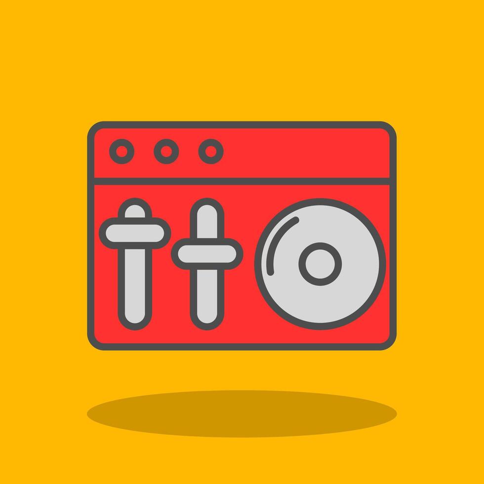 Dj Mixer Filled Shadow Icon vector