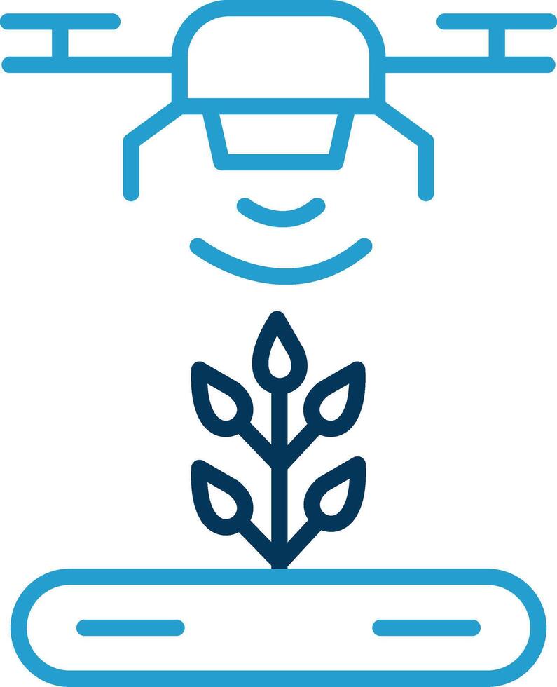 Automatic Irrigatior Line Blue Two Color Icon vector