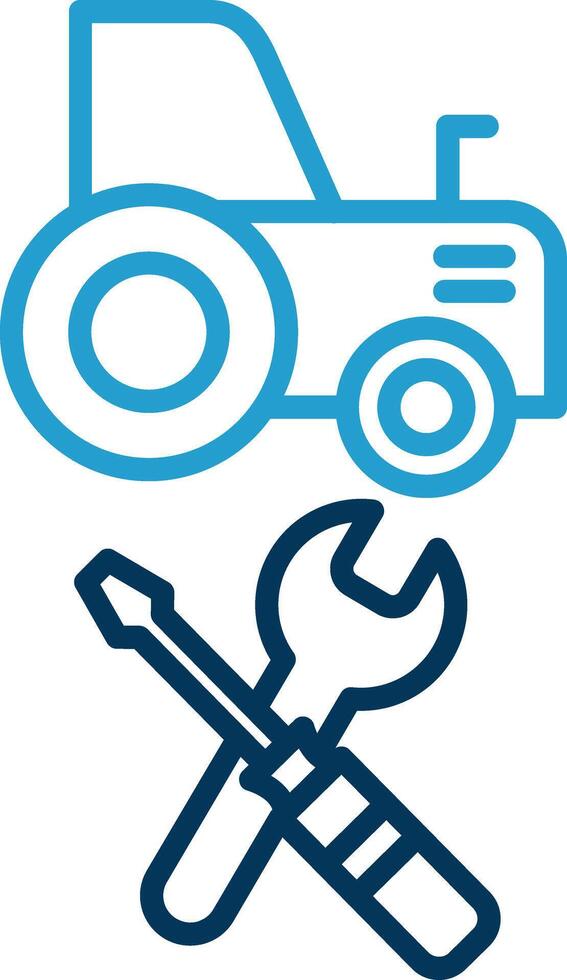 Machines Maintenance Line Blue Two Color Icon vector