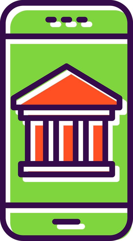 Mobile Banking filled Design Icon vector