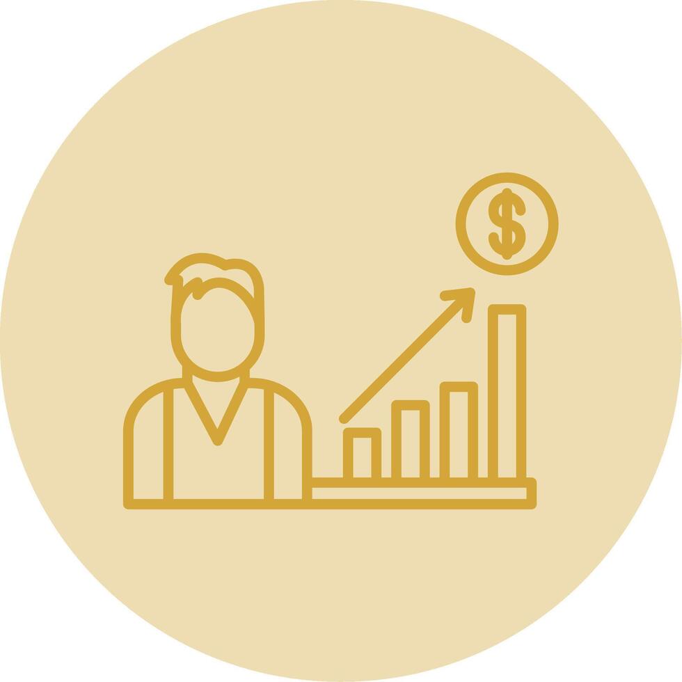 Commerce Career Line Yellow Circle Icon vector
