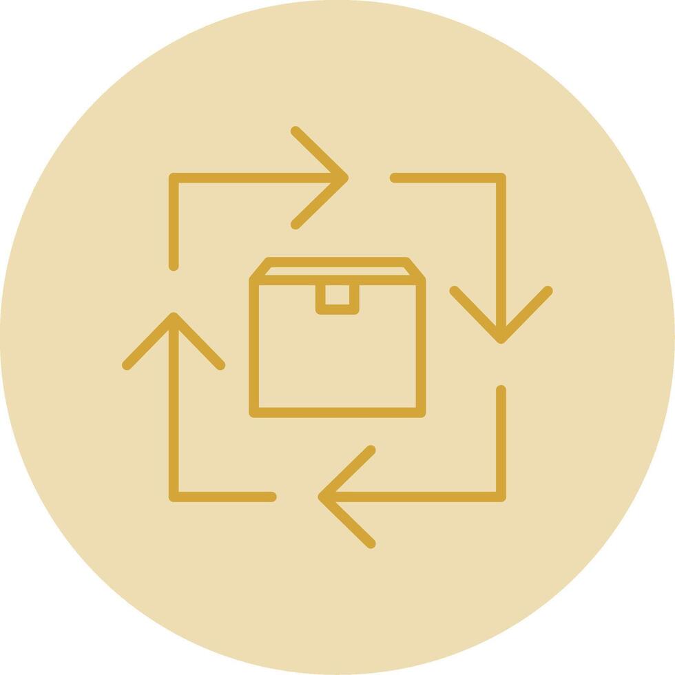 Commodity Turnover Line Yellow Circle Icon vector