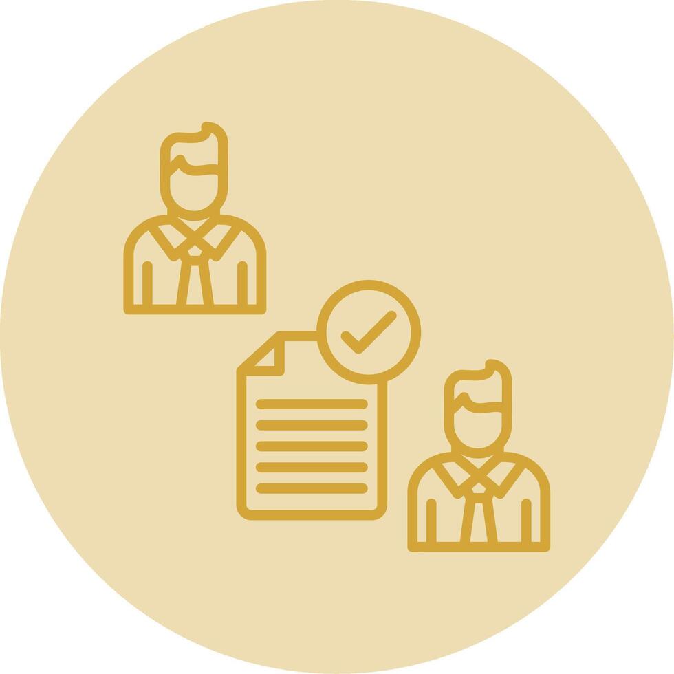 Conclusion Of Contract Line Yellow Circle Icon vector