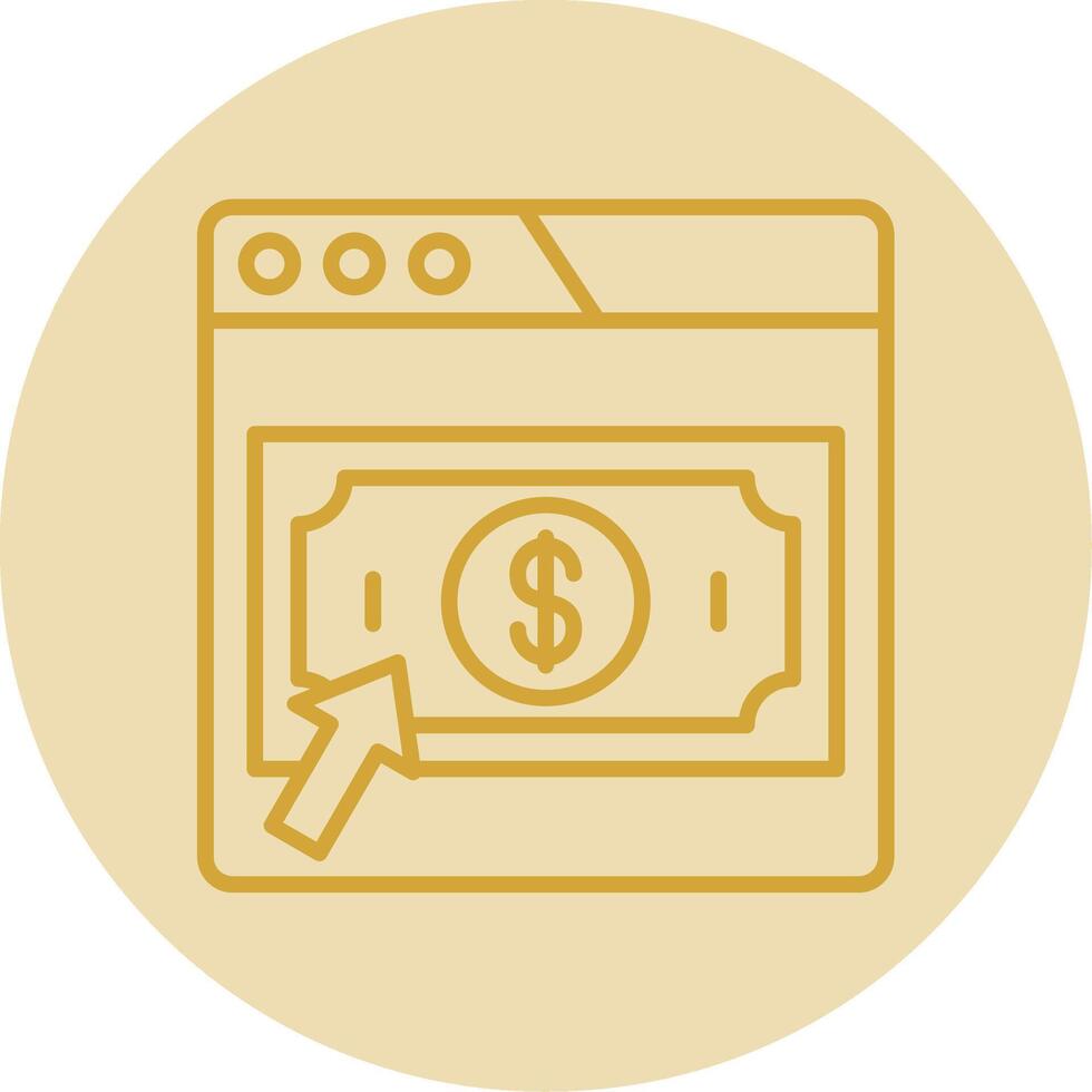 Pay Per click Line Yellow Circle Icon vector