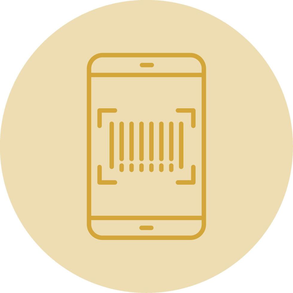 Barcode Scan Line Yellow Circle Icon vector