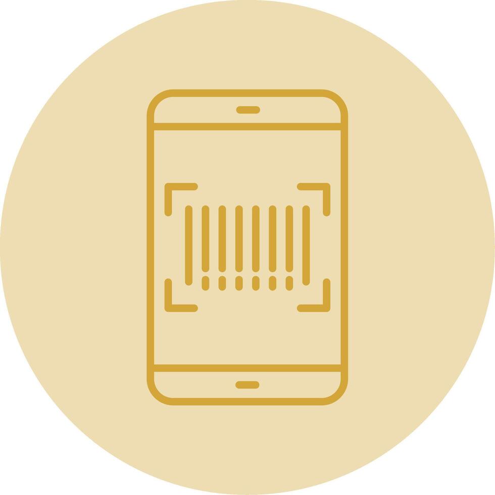 Barcode Scan Line Yellow Circle Icon vector