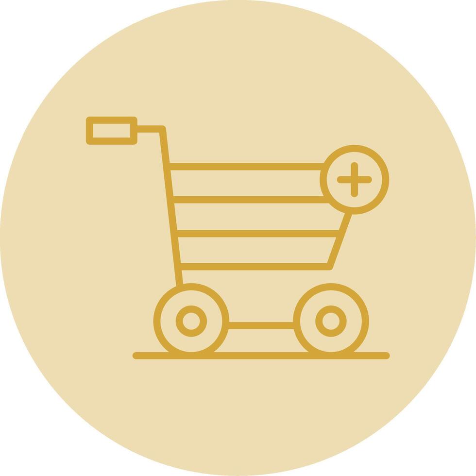 Add to Cart Line Yellow Circle Icon vector