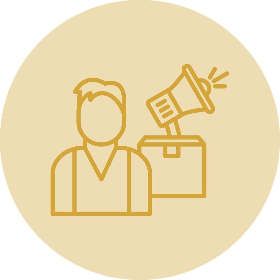 Merchandiser Line Yellow Circle Icon vector