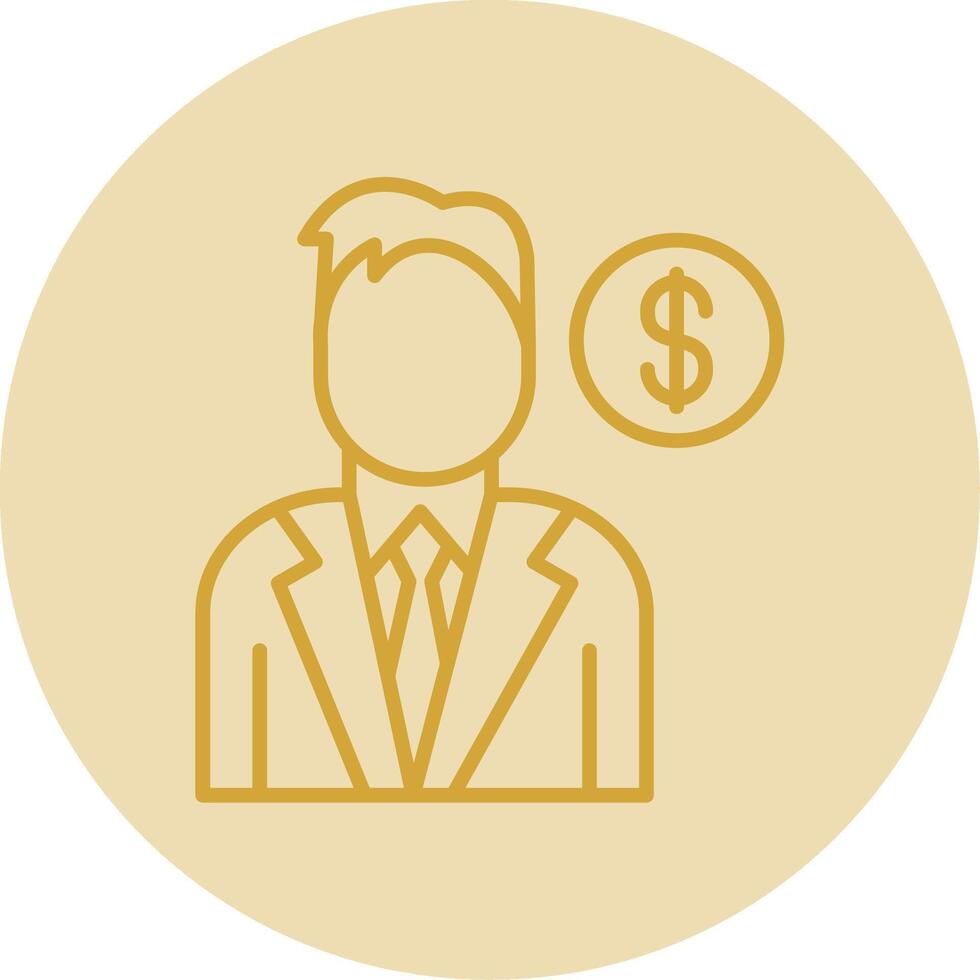 Marketer Line Yellow Circle Icon vector