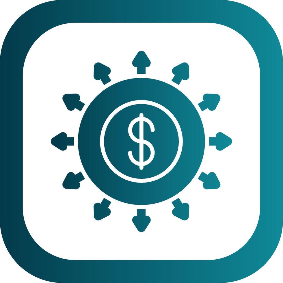 Budget Spending Glyph Gradient Corner Icon vector