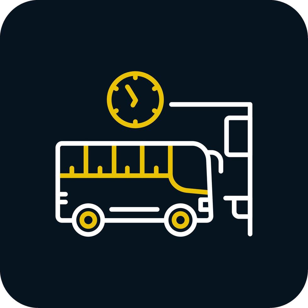 Bus Station Line Red Circle Icon vector
