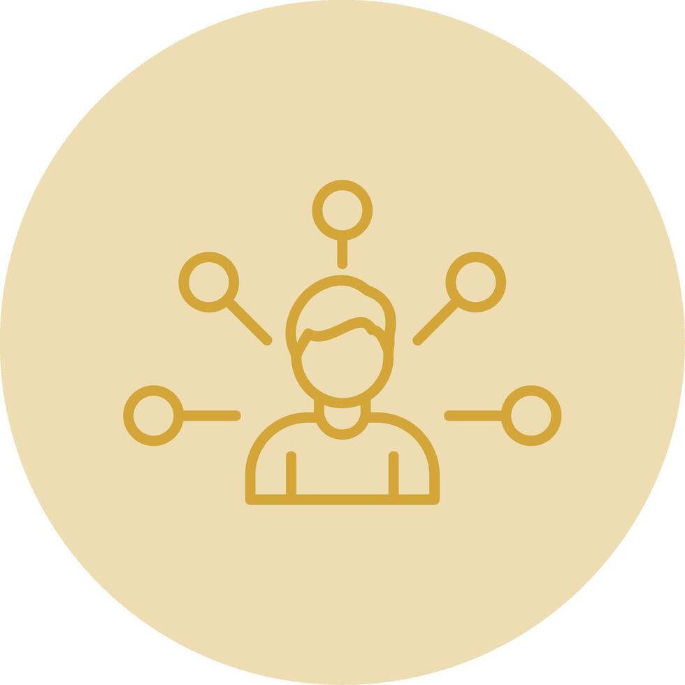 Communities Networks Line Yellow Circle Icon vector