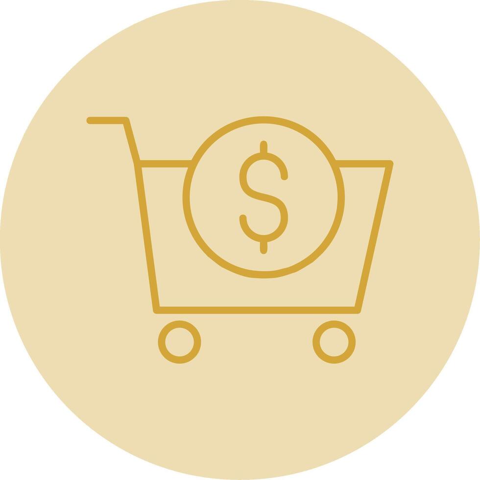 E-Commerce Line Yellow Circle Icon vector