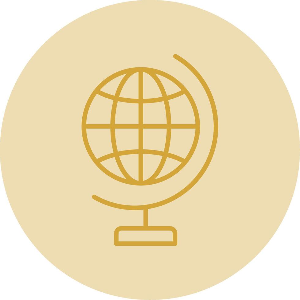 Global World Line Yellow Circle Icon vector