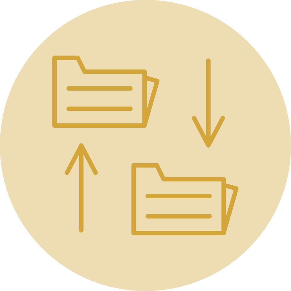 File Sharing Line Yellow Circle Icon vector