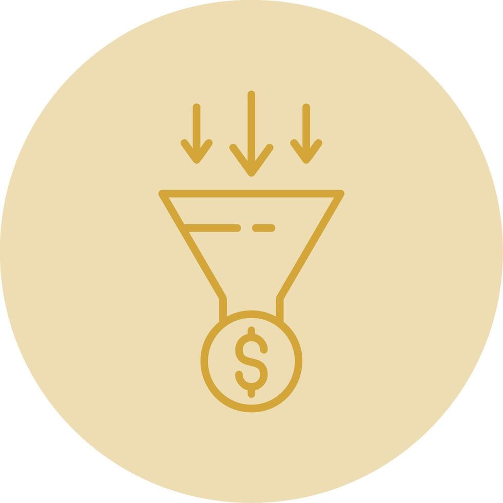Conversion Optimization Line Yellow Circle Icon vector
