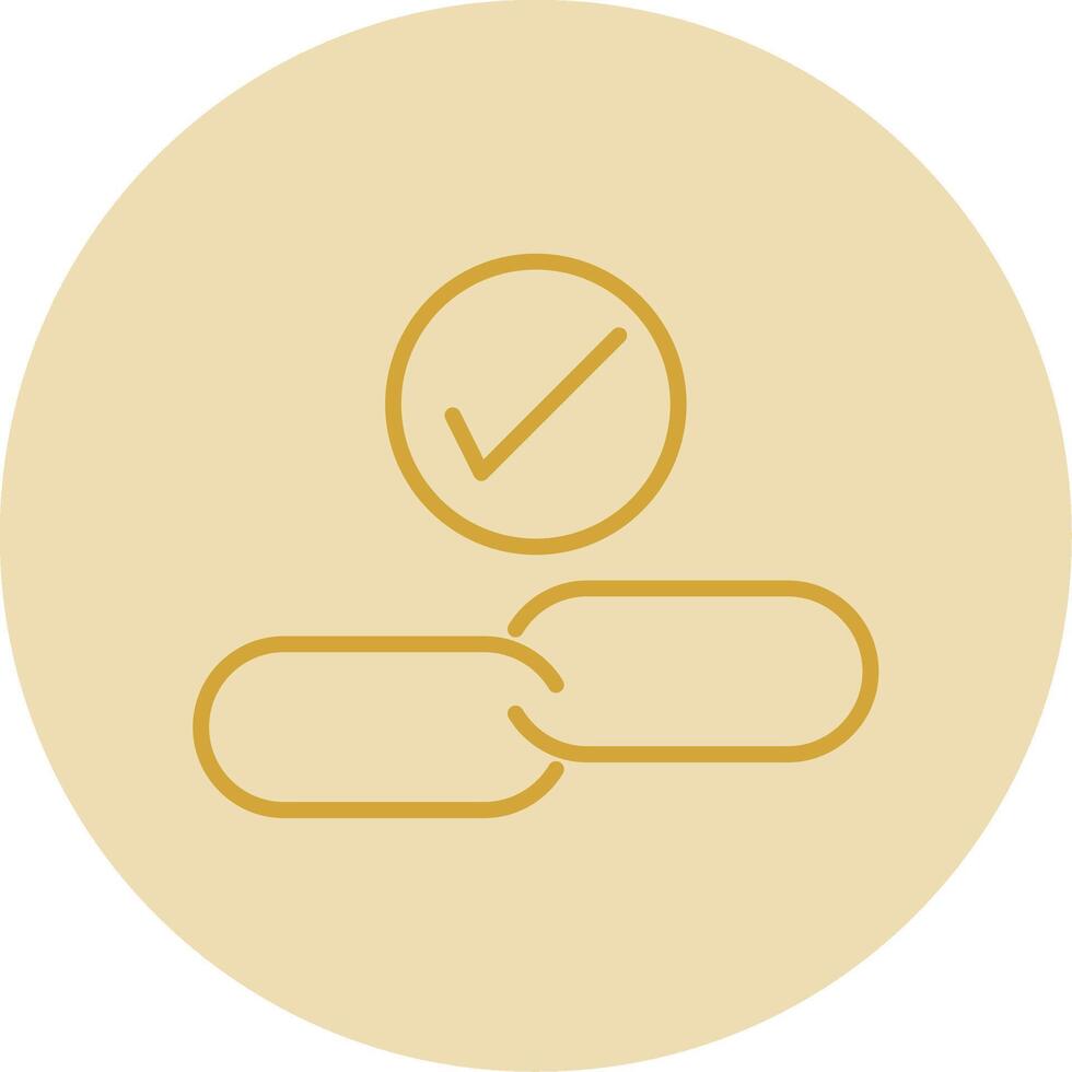 Backlink Checker Line Yellow Circle Icon vector